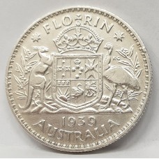 AUSTRALIA 1939 . FLORIN . EXCELLENT GRADE